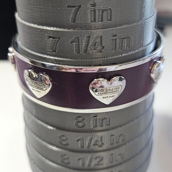 *Sale* Coach silver tone and burgundy bangle bracelet - Picture 7 of 16